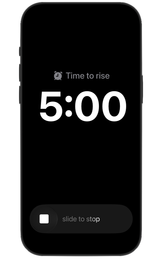 Rise alarm screen